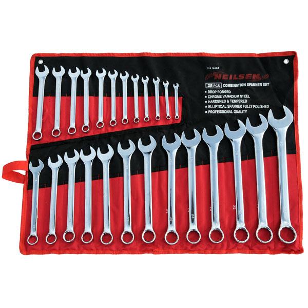 Spanner Set - 25 Piece 6 - 32mm Full Polish Finish -CT0441