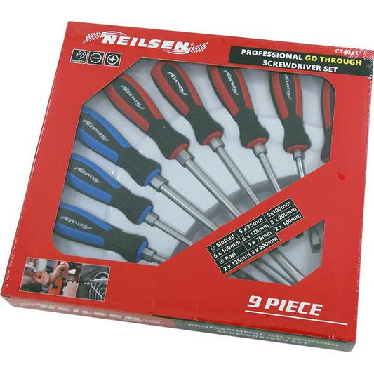 9pcs Professional Go Through Screwdriver Set (CT4031)